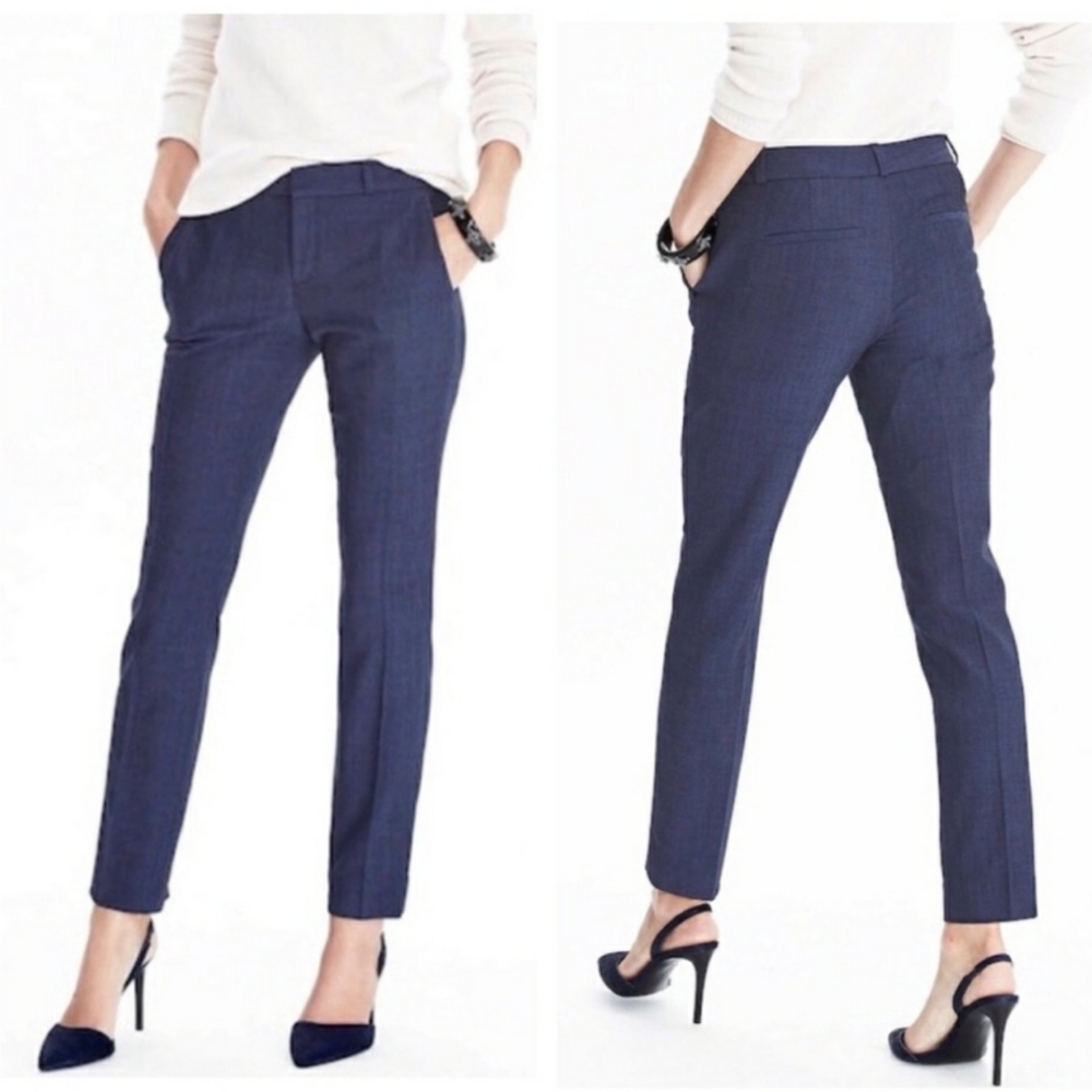 NWOT Banana Republic Wool Blend Slim Straight Navy Trouser Pant 6 Minimalist